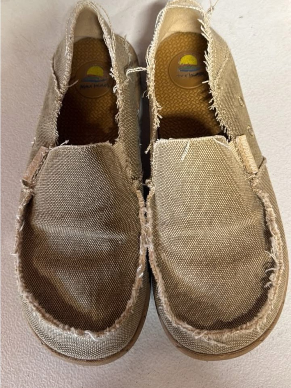Ladies Canvas Slip-On Shoes - Tan